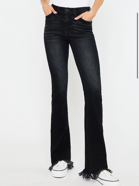KanCan Denim - Kancan High Rise Washed black Frayed Hem Bootcut Jeans Women’s size 26